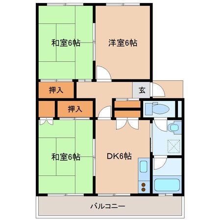 下館ハイツの物件間取画像